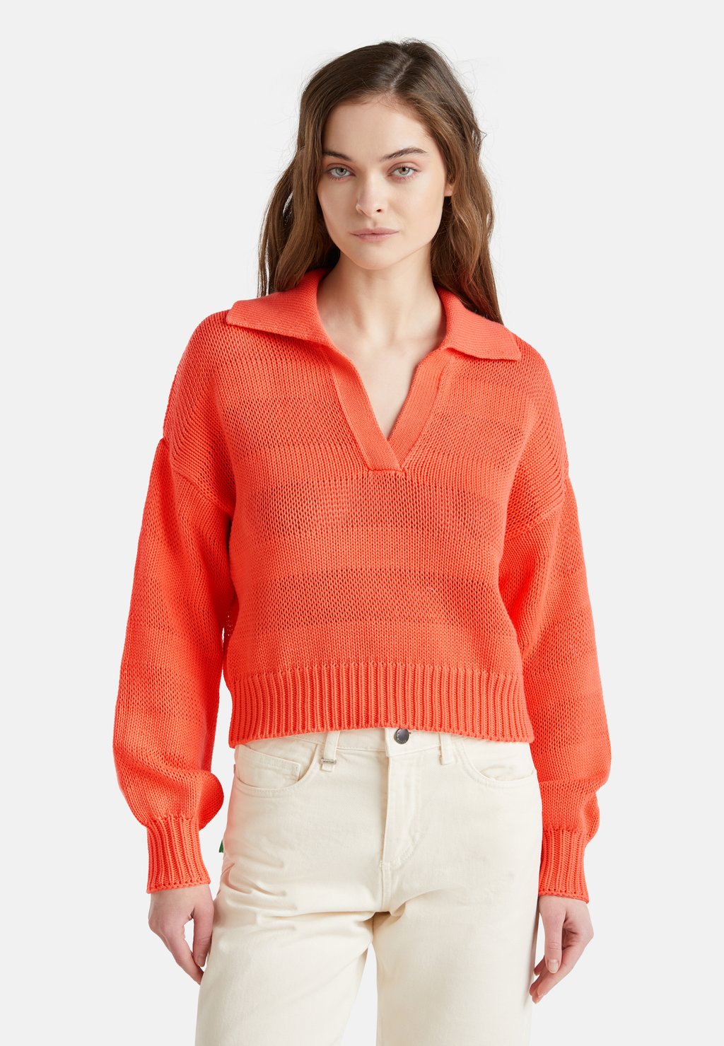 

Рубашка поло Long sleeved top United Colors of Benetton, оранжевый