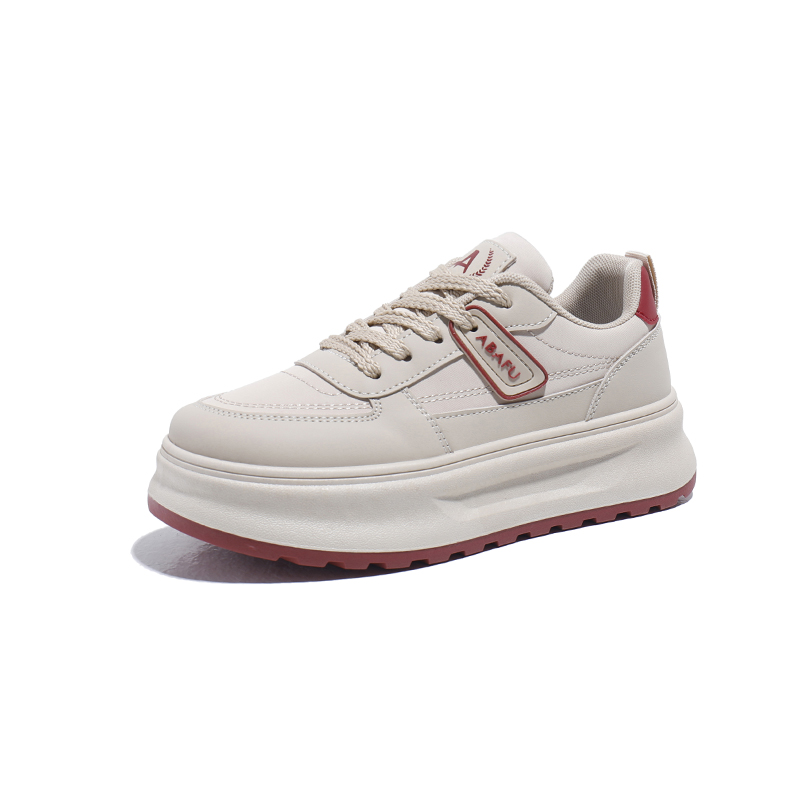 

Низкие детские кроссовки для скейтбординга для подростков FIRS Kids, бежевый/красный