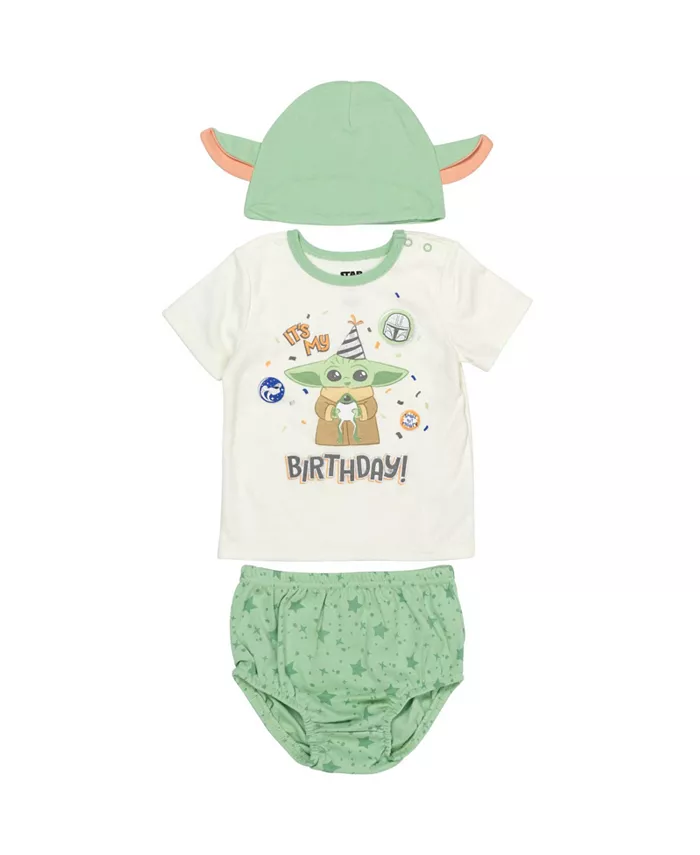 

Комплект одежды для мальчиков Baby Boys из 3 предметов: толстовка Yoda Pullover, трусики-подгузники и шапочка The Mandalorian, мультиколор