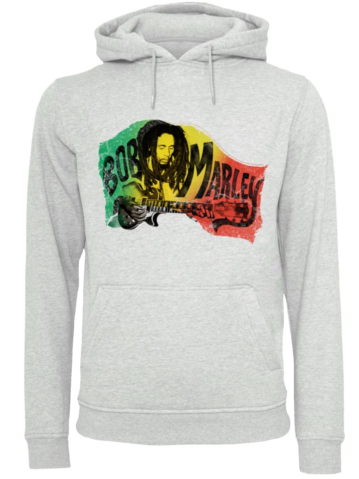 

F4NT4STIC Худи Bob Marley Chords Reggae Music by Rock Off в сером меланжевом цвете