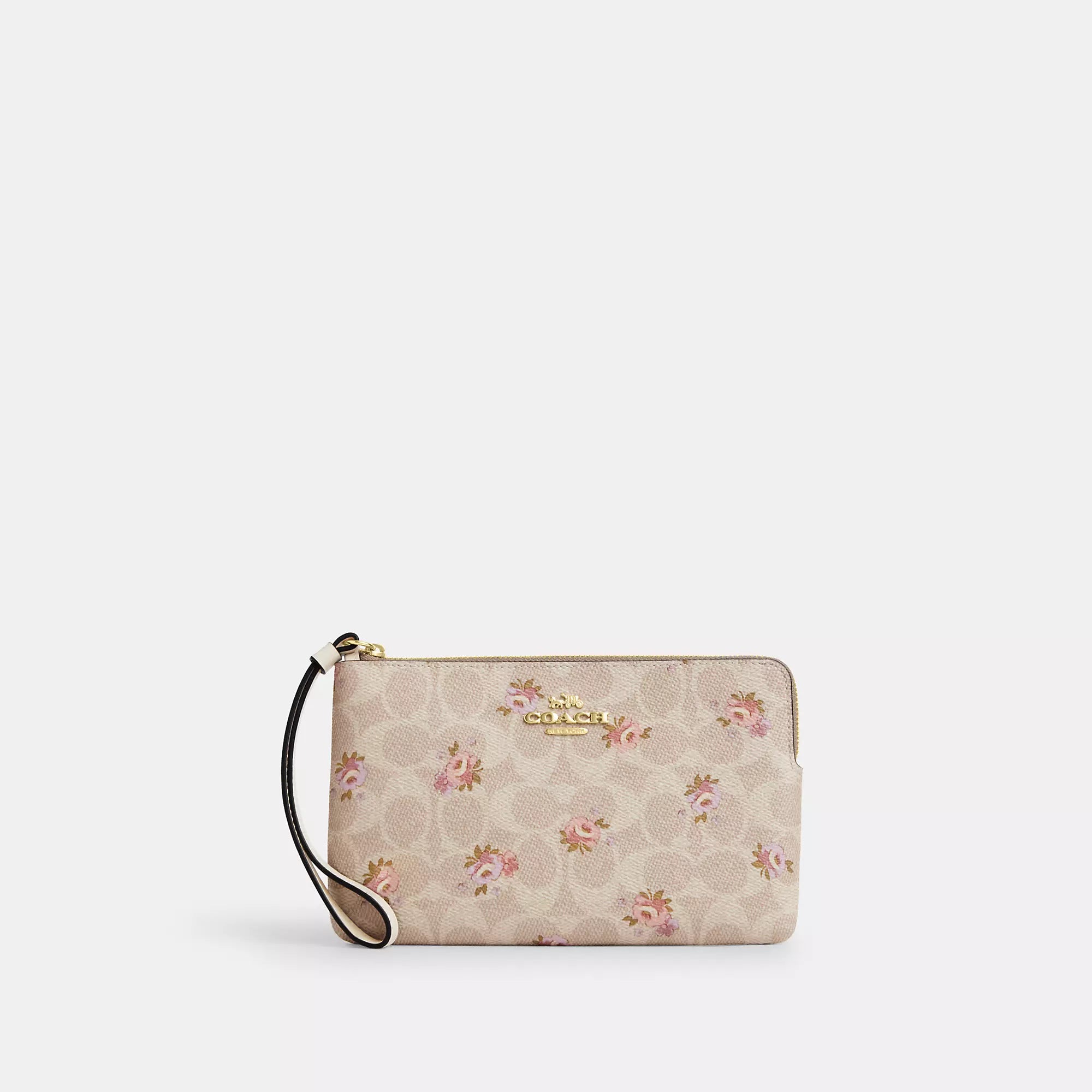 

Coach Outlet Большой угловой наручный кошелек из фирменного полотна, золотой/мультиколор