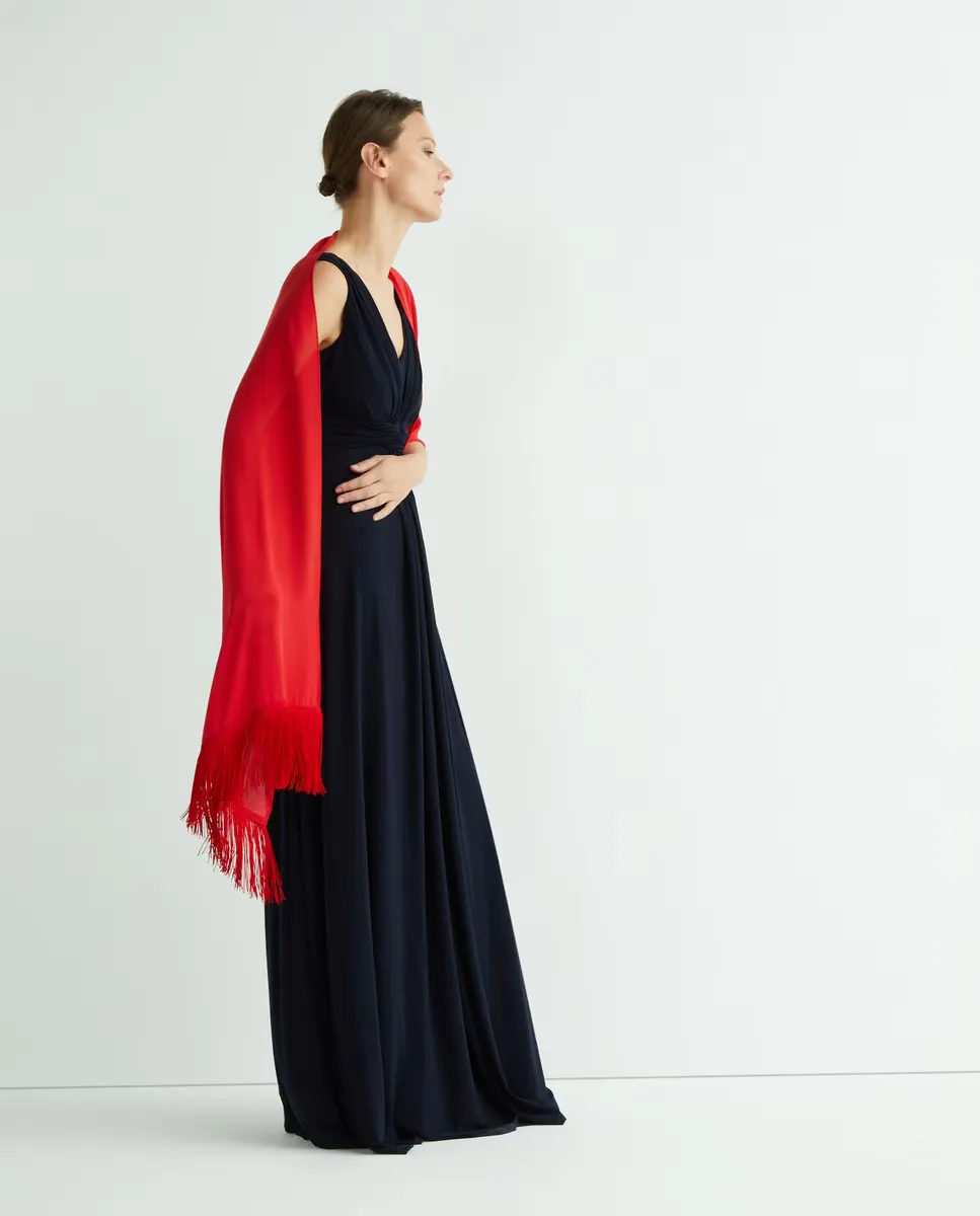 

Шаль для вечеринки Red Georgette Banarassi, красный