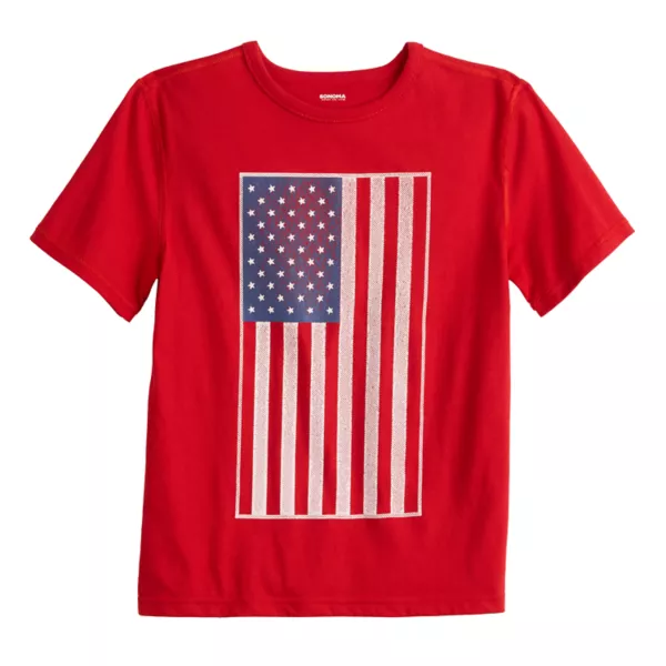 

Мальчиковая футболка с адаптивным сенсорным принтом 8-20 Sonoma Goods For Life, цвет usa flag red