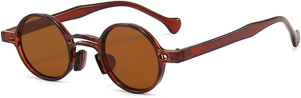 

Ретро маленькие круглые женские солнцезащитные очки с двойной перемычкой, прозрачные линзы, защита от УФ-излучения UV400, мужские панк-солнцезащитные очки LANGSER, Brown Tea