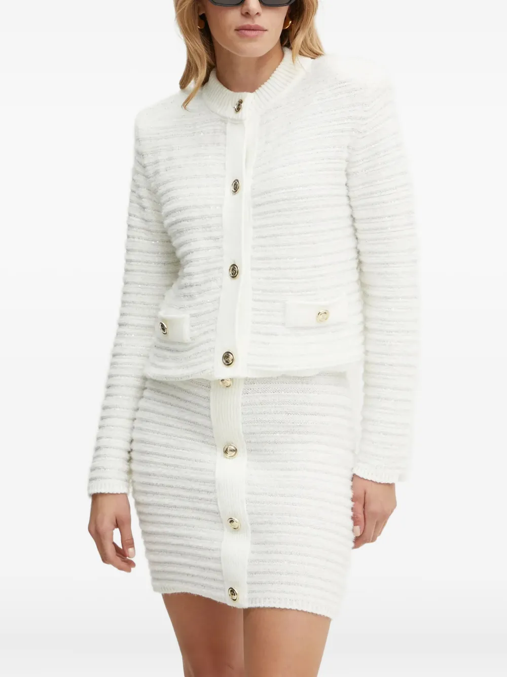 

Кардиган с застежкой на пуговицы и карманами Simona Corsellini, белый