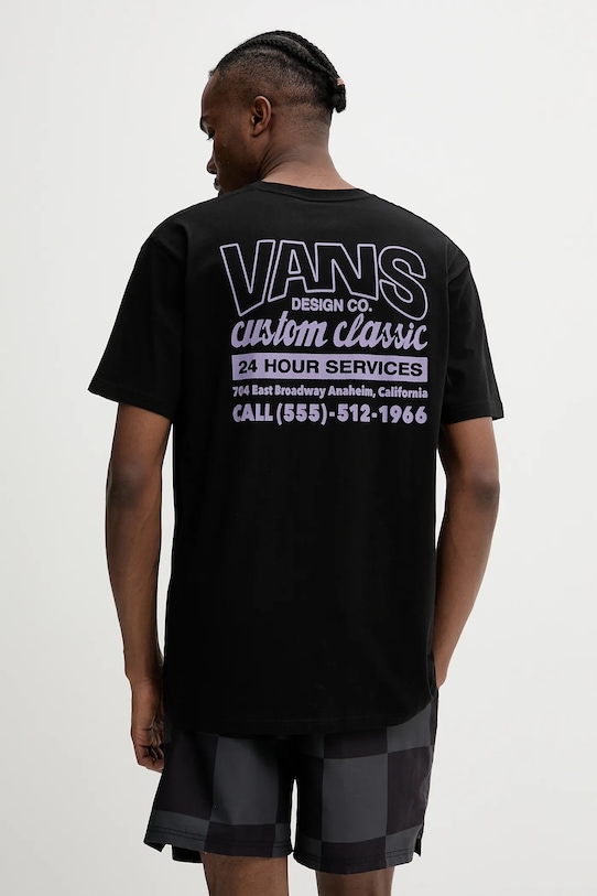 

Хлопковая футболка Vans, черный
