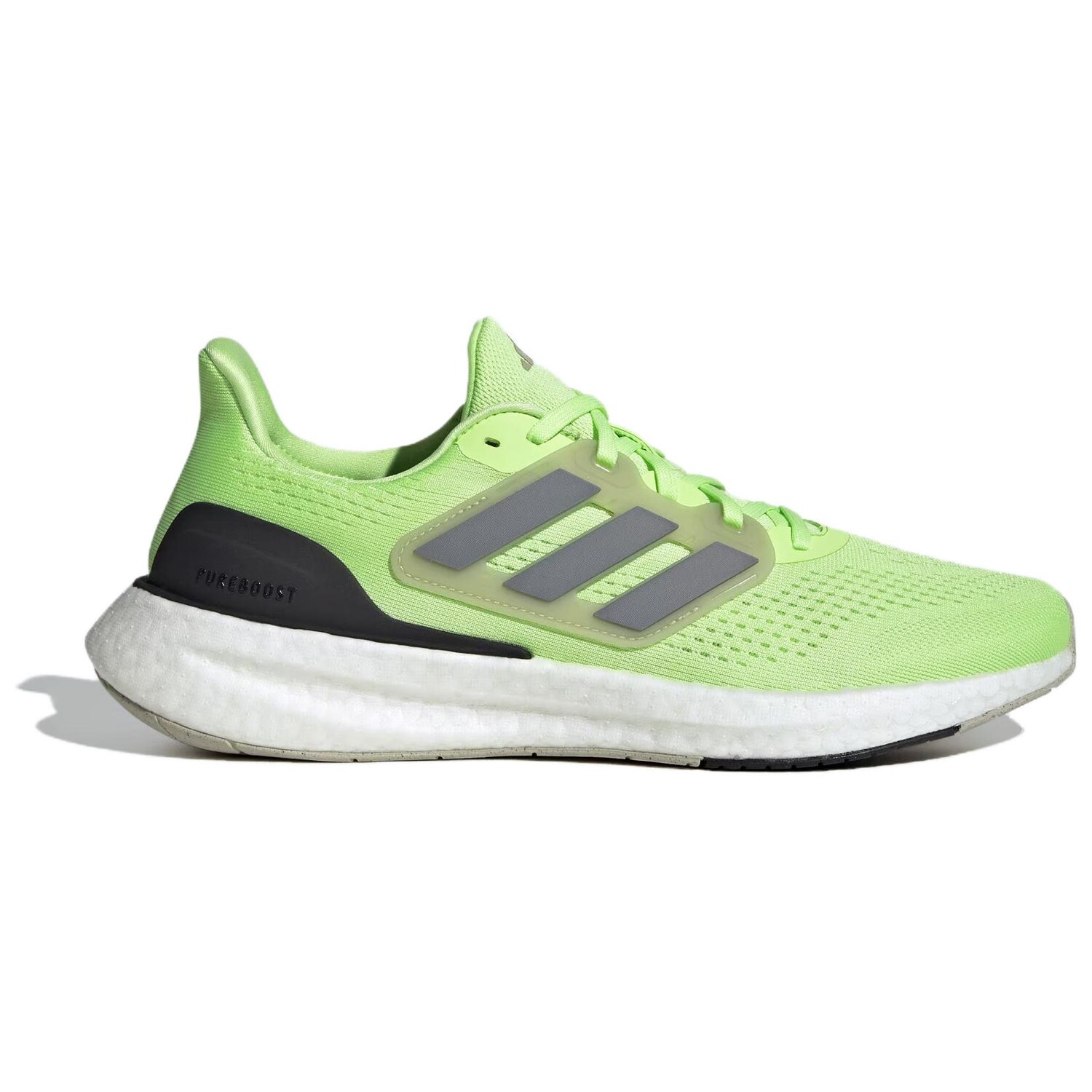 Кроссовки для бега Pureboost 23 мужские с низким верхом флуоресцентные зеленые/черные Adidas — фото 2