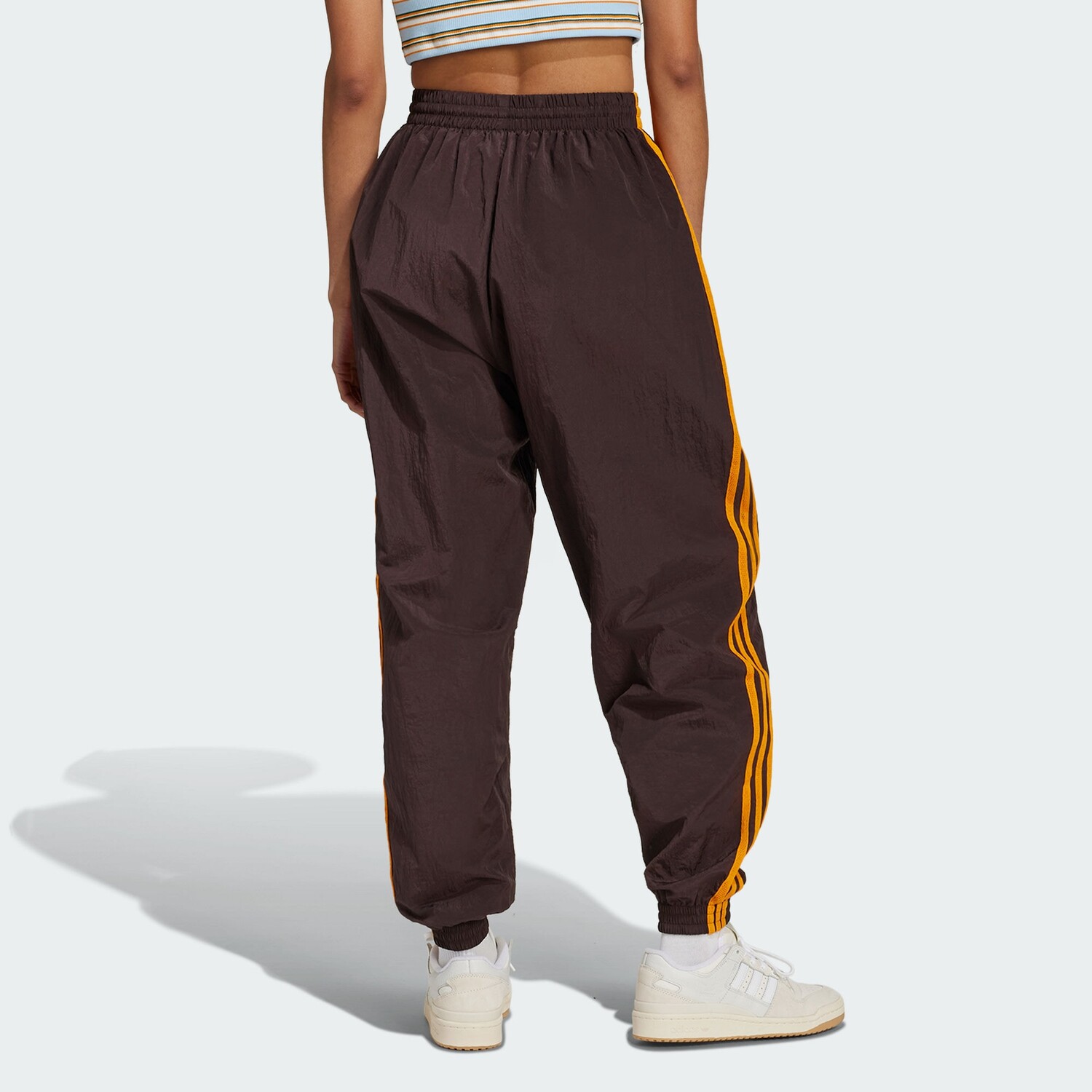 Трикотажные спортивные штаны 80-х годов женские темно-коричневые Adidas Originals — фото 4