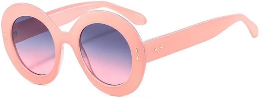 

Крупные солнцезащитные очки для женщин, большая оправа, градиентные круглые солнцезащитные очки, летние ретро-очки с заклепками, очки с защитой от УФ-излучения generic, C6 Pink Grey