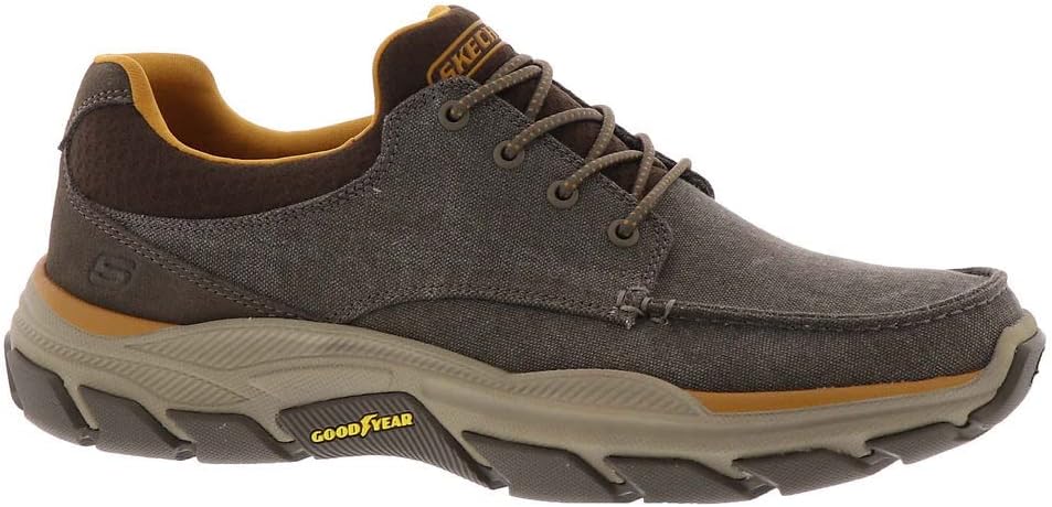 Мужские слипоны Skechers Respected - Loleto с эластичными шнурками и мыском-мокасином, коричневый — фото 2