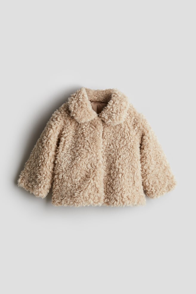 

Пушистая куртка H&M, бежевый