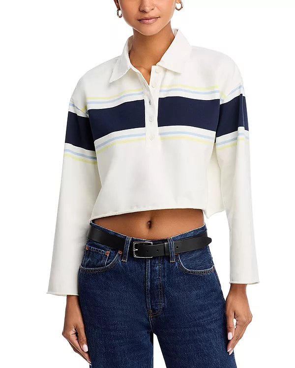 

Укороченная футболка-поло для регби Re/Done, белый