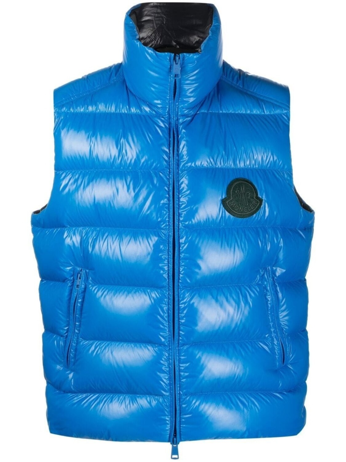 

Moncler дутый жилет с нашивкой-логотипом, синий