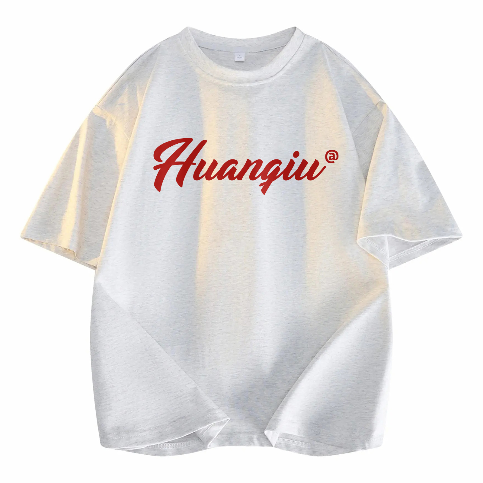 

Футболка Unisex Crew Neck Moderate Heavyweight HUANQIU, белый heather серый
