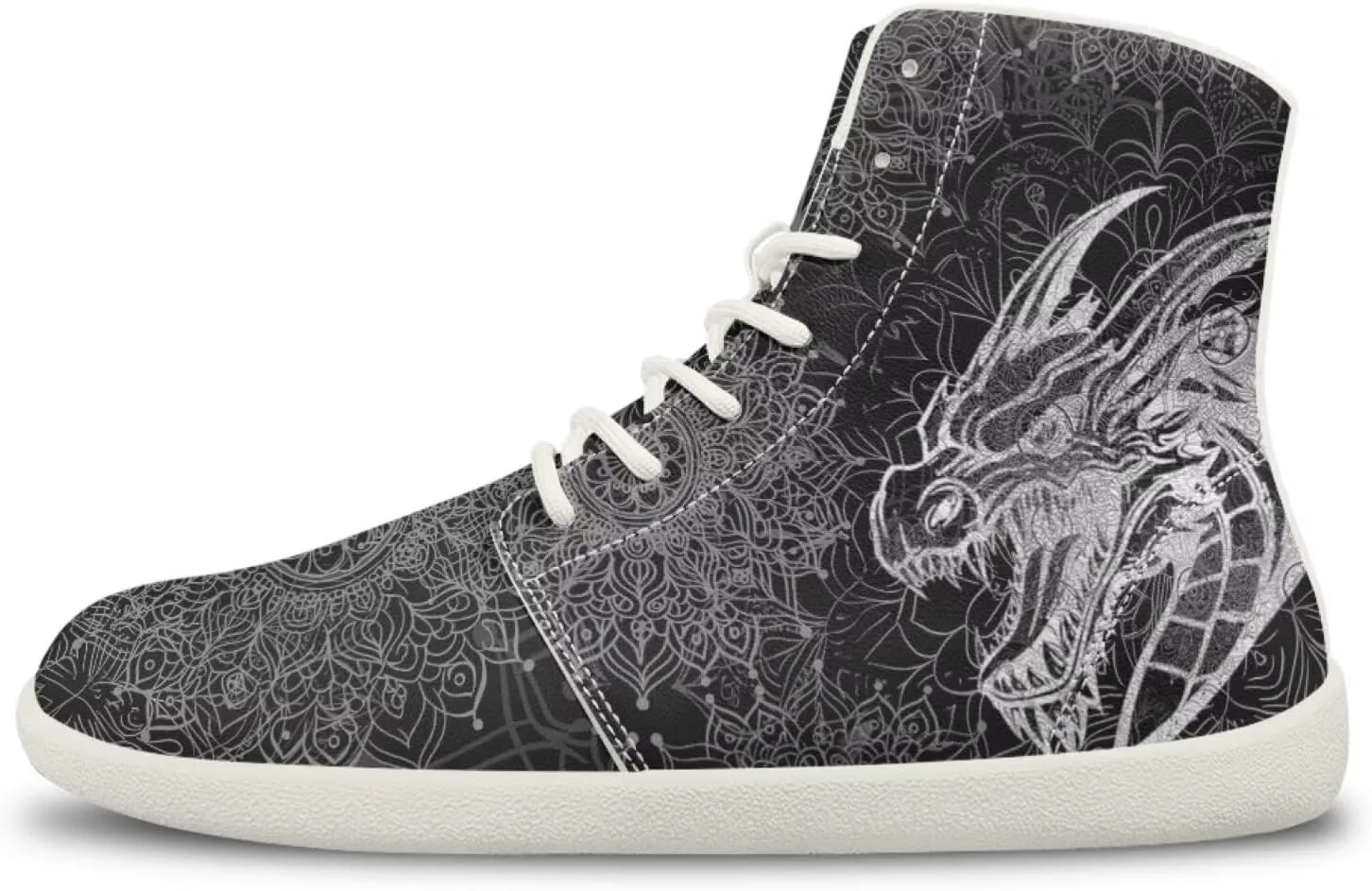 Мужские кроссовки Dragon Print для бега, слипоны, высокие, для ходьбы, занятий в спортзале, тенниса и спорта Ecaestolph, черный