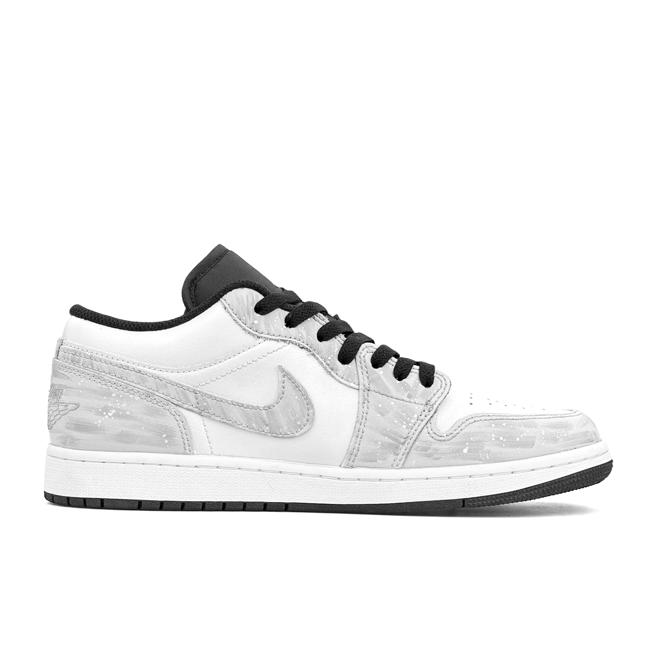 Jordan Air 1 устойчивые к истиранию низкие баскетбольные кроссовки Unisex Gray White — фото 3