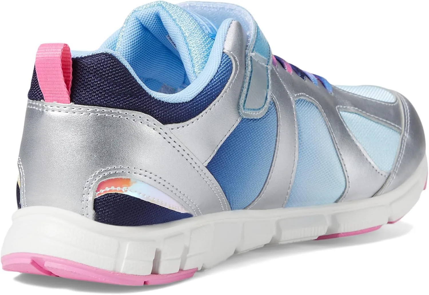 Детские кроссовки TSUKIHOSHI Rainbow Kids - с застежкой на ремешок, пригодные для стирки в машине, с широкой носочной частью и противоскользящими, немаркими подошвами, для детей 4-12 лет, серебряный — фото 4