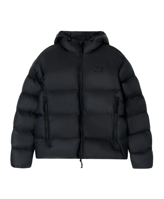 

Техническая стеганая куртка из функциональной ткани с капюшоном. Emporio Armani Ea7, черный