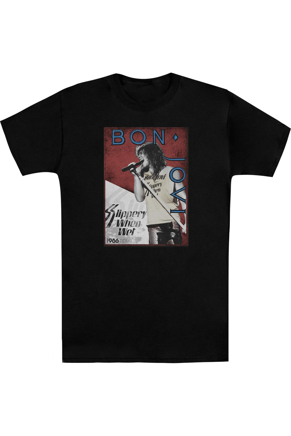 

Футболка с коротким рукавом для взрослых Bon Jovi 86 Tour Gildan, черный