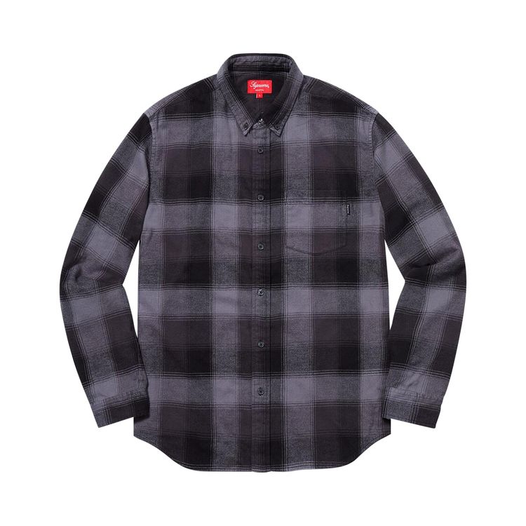 

Рубашка Supreme Shadow Plaid Flannel Shirt 'Black', черный