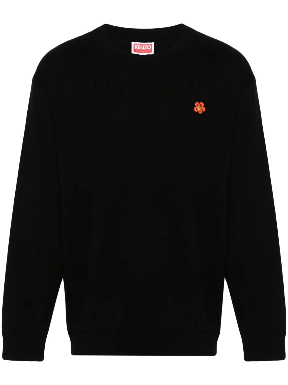 

Шерстяной джемпер с нашивкой Boke Flower KENZO, черный