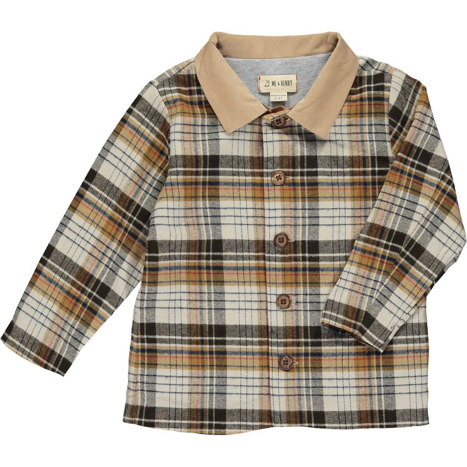 

Рубашка для мальчиков Shacket Lumberjack коричневого цвета ME & HENRY