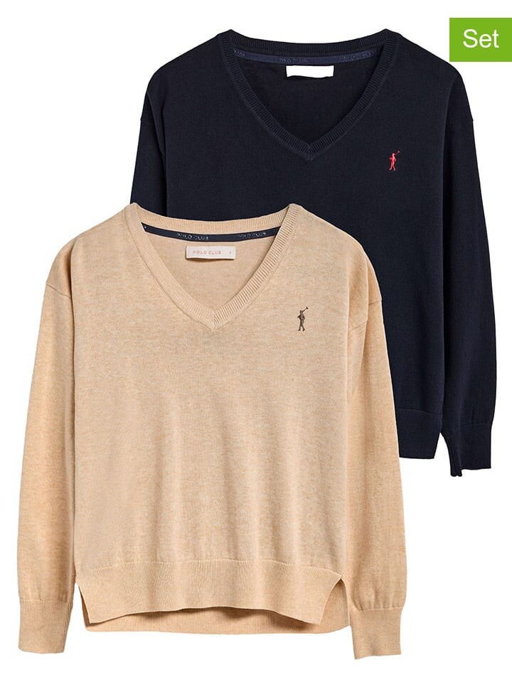 

Пуловер Polo Club 2er-Set: Pullover, цвет Beige/Dunkelblau