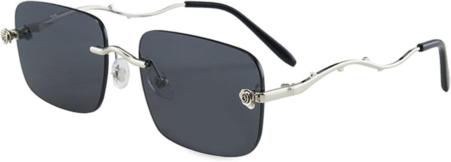 

Солнцезащитные очки Willochra Fashion 90-х годов, квадратной формы, без оправы, для мужчин и женщин, винтажные узкие солнцезащитные очки, Y2k, очки с защитой от УФ-излучения UV400, C1