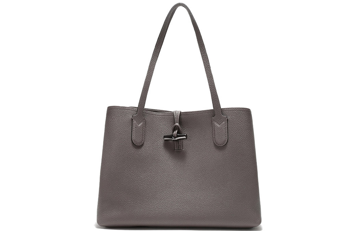 

Сумка через плечо Roseau из телячьей кожи среднего размера для женщин серый LONGCHAMP