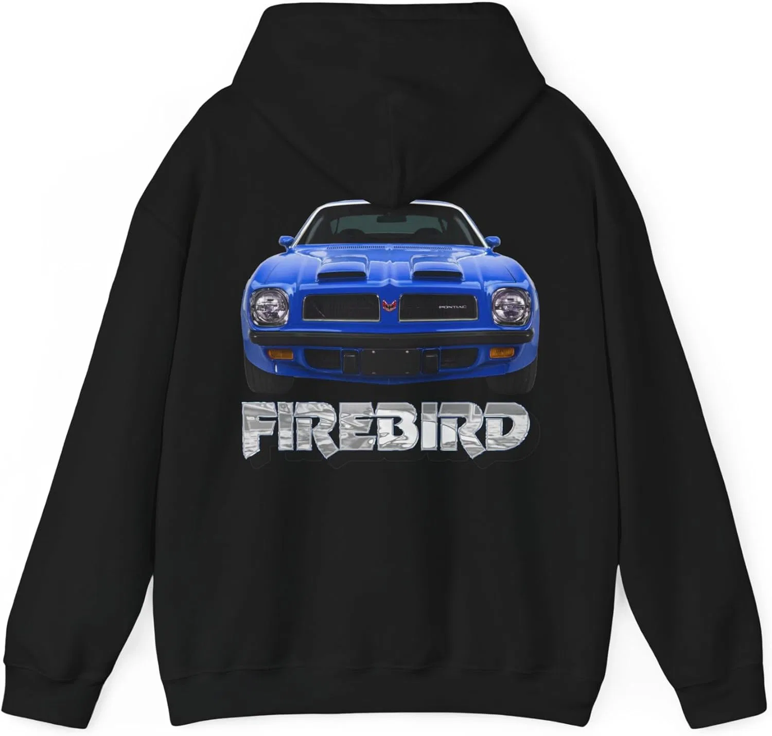 Блу 1974 Firebird худи для автолюбителя, nova, corvette, charger, classic, hot rod GENERIC, черный — фото 3
