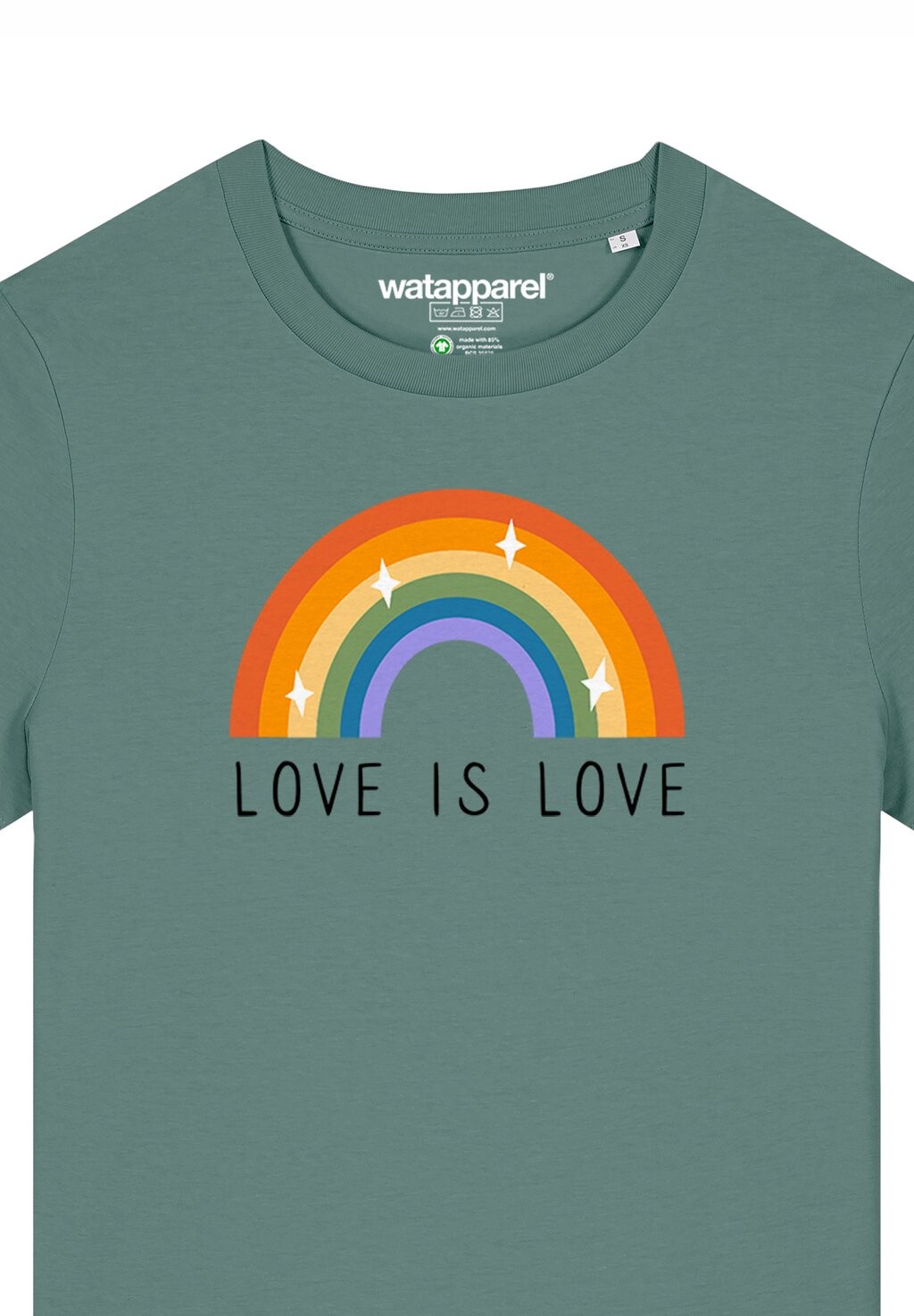 

Футболка с принтом LOVE IS LOVE watapparel, темно-зеленый