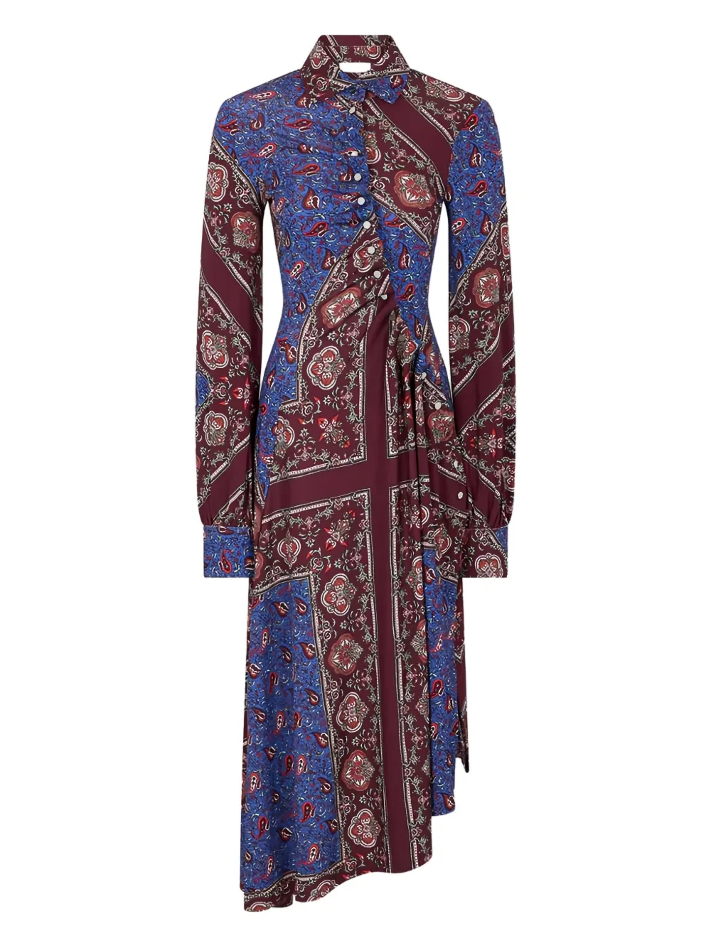 

Платье-миди с асимметричным кроем и принтом Rabanne, фиолетовый