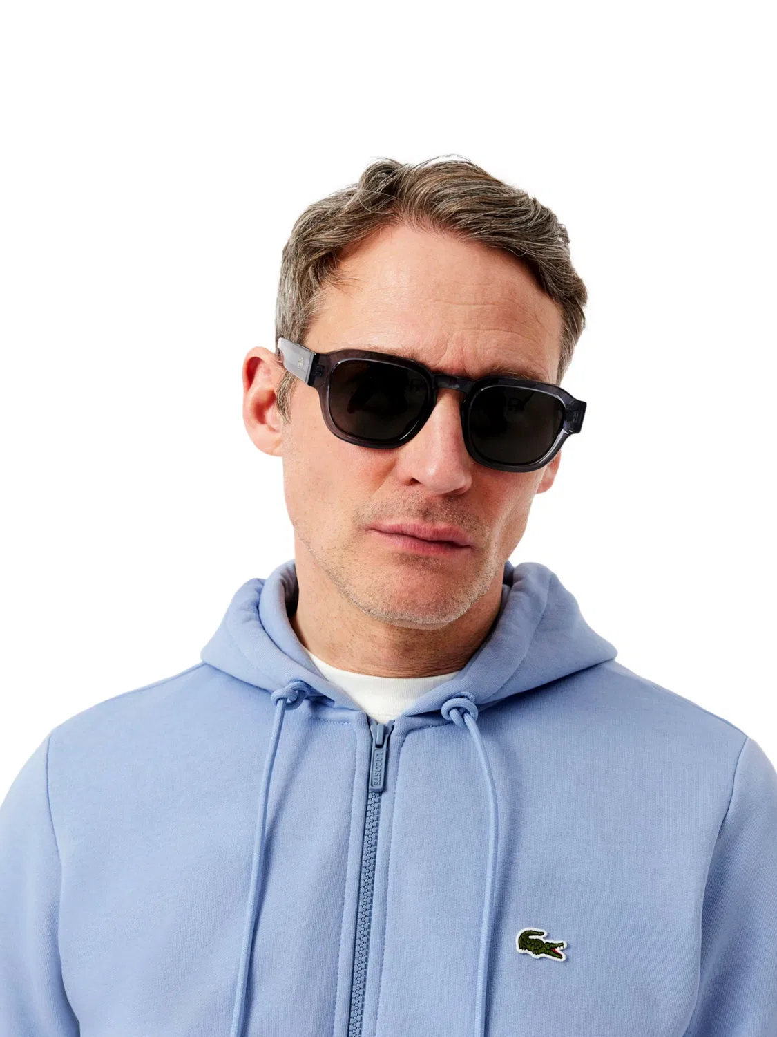Толстовка на молнии Lacoste, Light Blue — фото 4