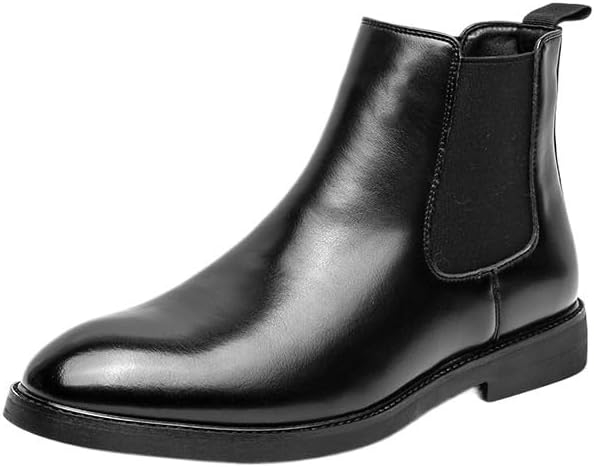 

Мужские ботинки челси, кожаные ботильоны с острым носком, без застежек, повседневные или для торжественных случаев, нескользящие и износостойкие, легкие, мужские классические ботинки Zestrelax, черный