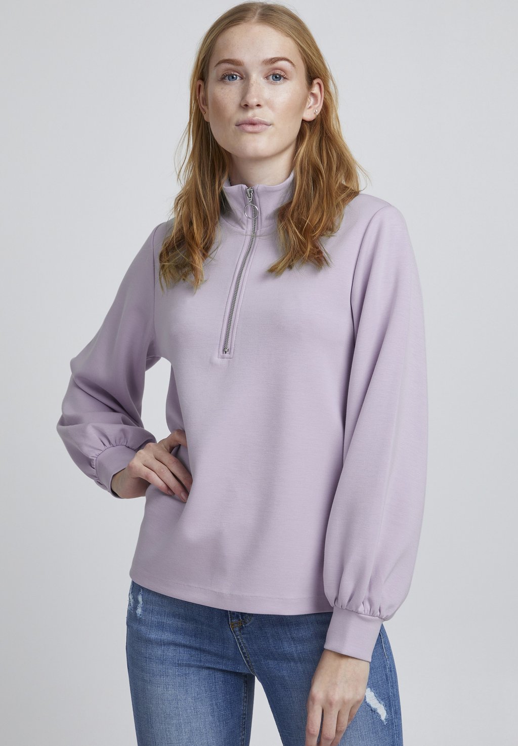 

Толстовка b.young BYPUSTI HALFZIP, цвет pastel lilac