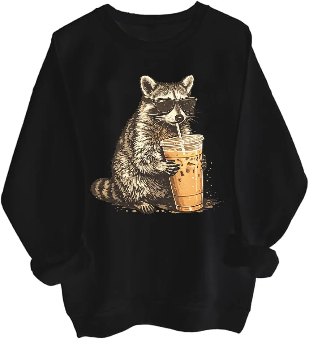 

Толстовка с енотом, пьющим кофе Cynvor