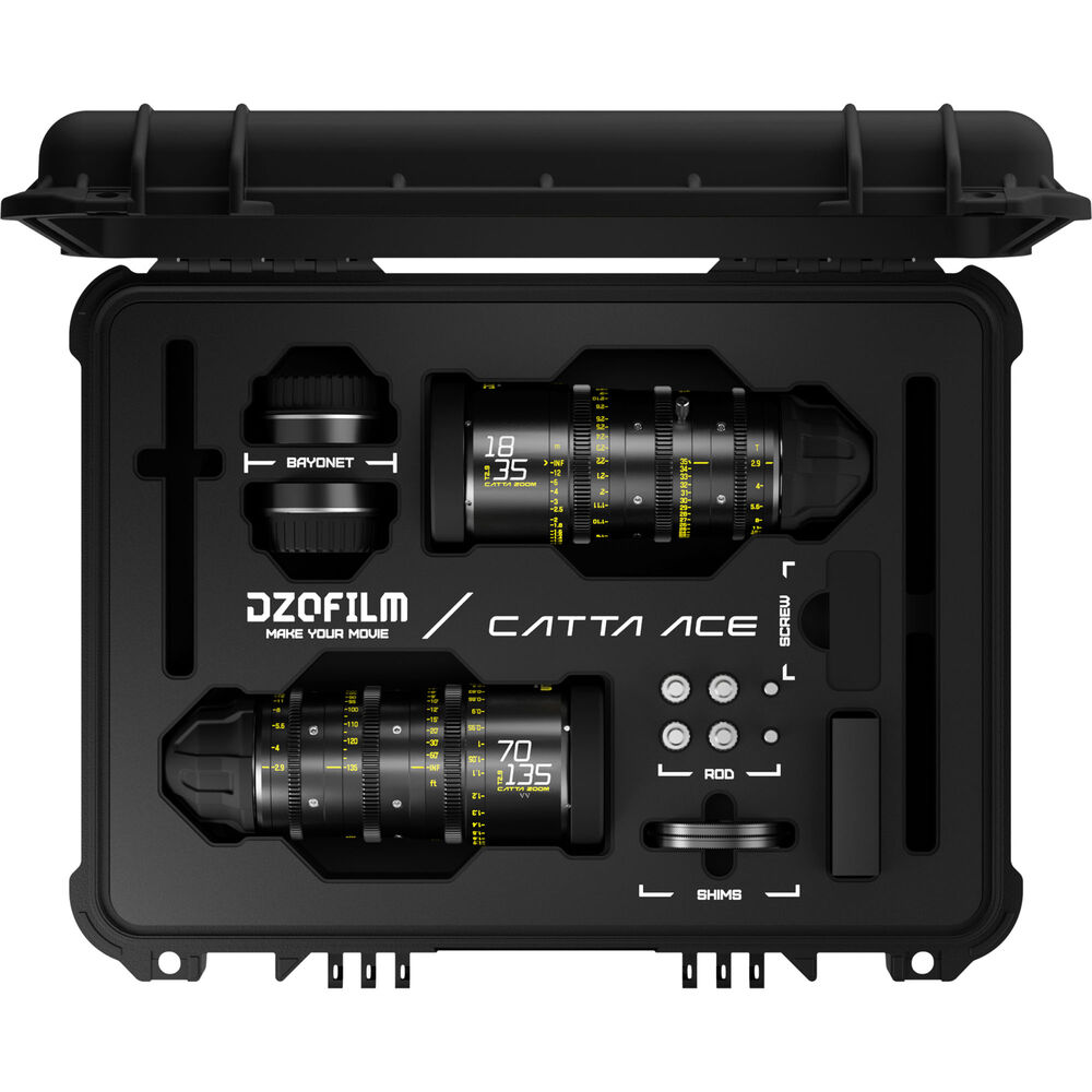 

Комплект из 2-х кинообъективов DZOFilm Catta Ace FF 18-35/70-135mm T2.9 (PL/EF, черный)