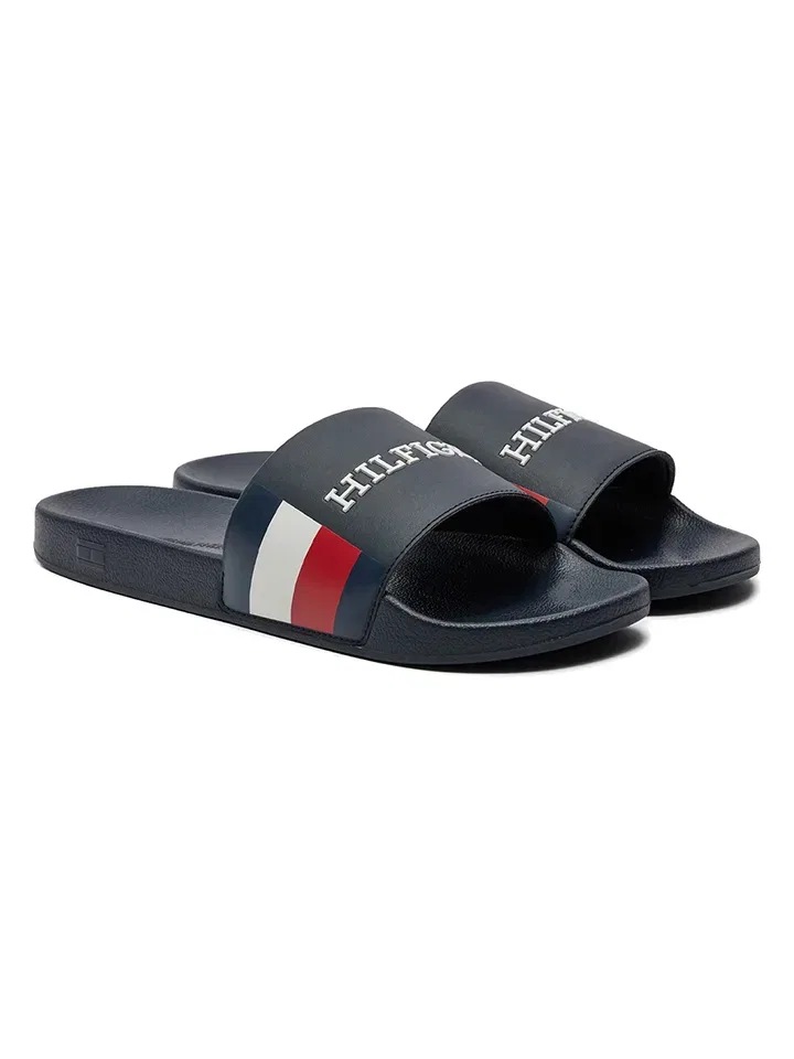 Тапочки, открытый носок, Tommy Hilfiger Shoes, темно-синий