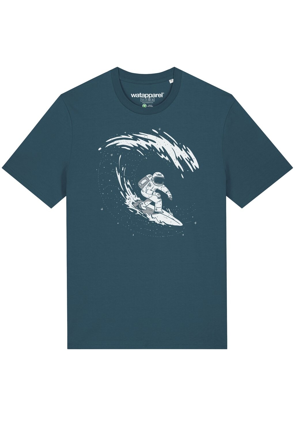 

Принт на футболке Surfing Spaceman watapparel, пестрый синий