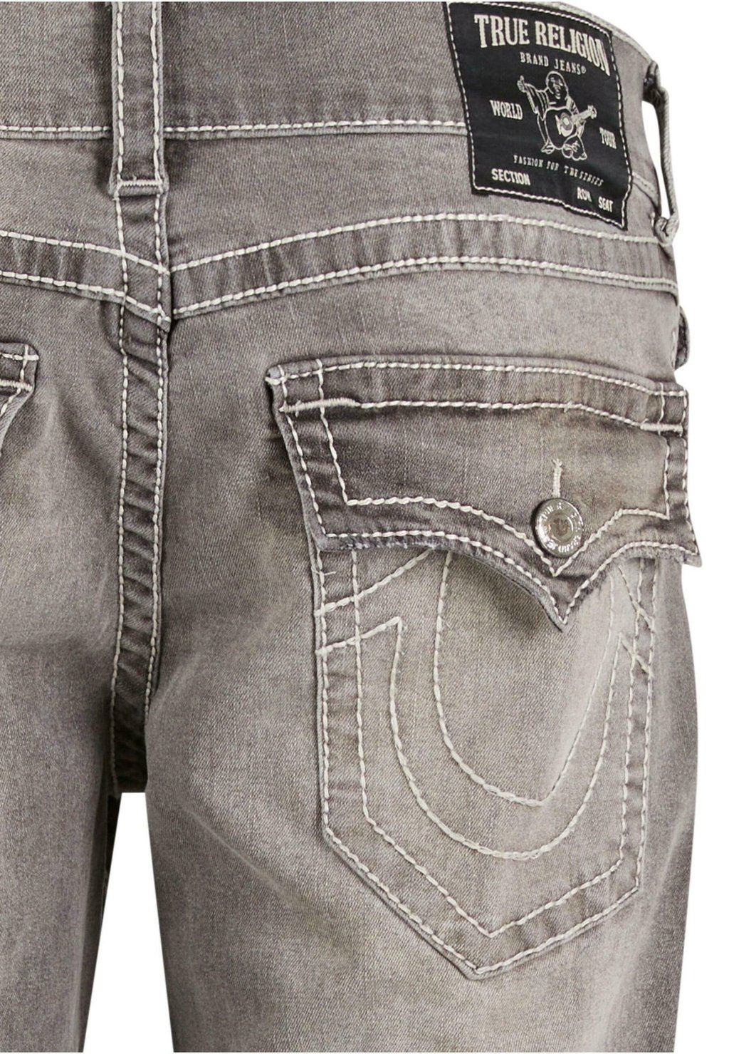 Джинсы облегающего кроя RICKY BIG T FLAP True Religion, серый