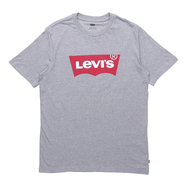 

Футболка men's alphabet logo loose round neck short sleeve gray t-shirt Levis, серый