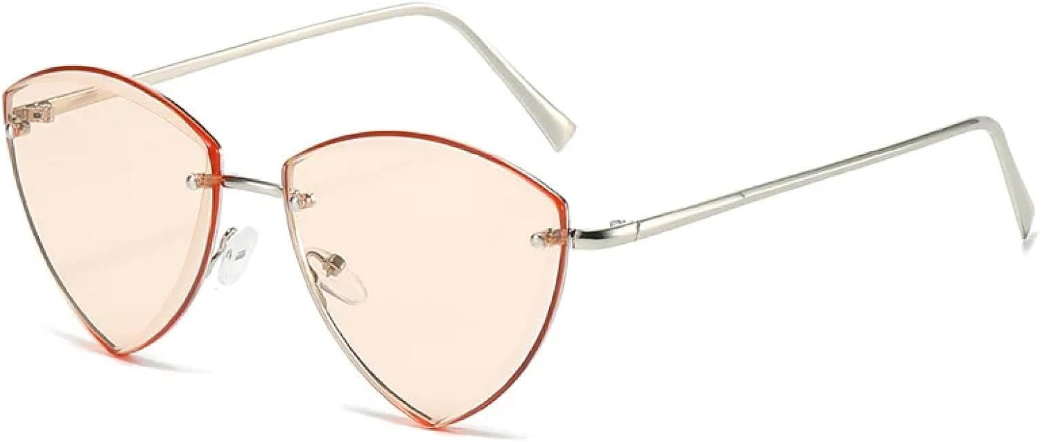 

Солнцезащитные очки с защитой от УФ-излучения UV400 | Без оправы "кошачий глаз" | Для женщин и мужчин, для занятий спортом на открытом воздухе и вождения DSVIGF, Silver-lightbrown