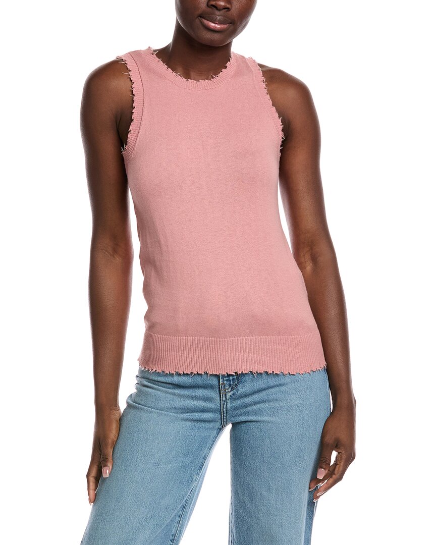 

Минни Роуз Фрейдед Трикотажный топ с кашемиром Minnie Rose, розовый