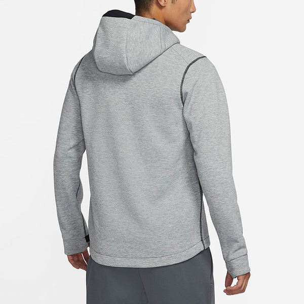 Куртка Nike Pro Therma-FIT Full-length zipper Cardigan Knit Training Hooded Jacket Gray, серый — фото 4