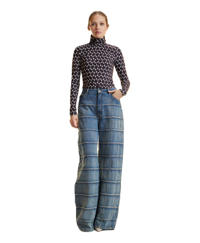 

Идеальный многослойный топ с высоким воротником Cynthia Rowley, мультиколор