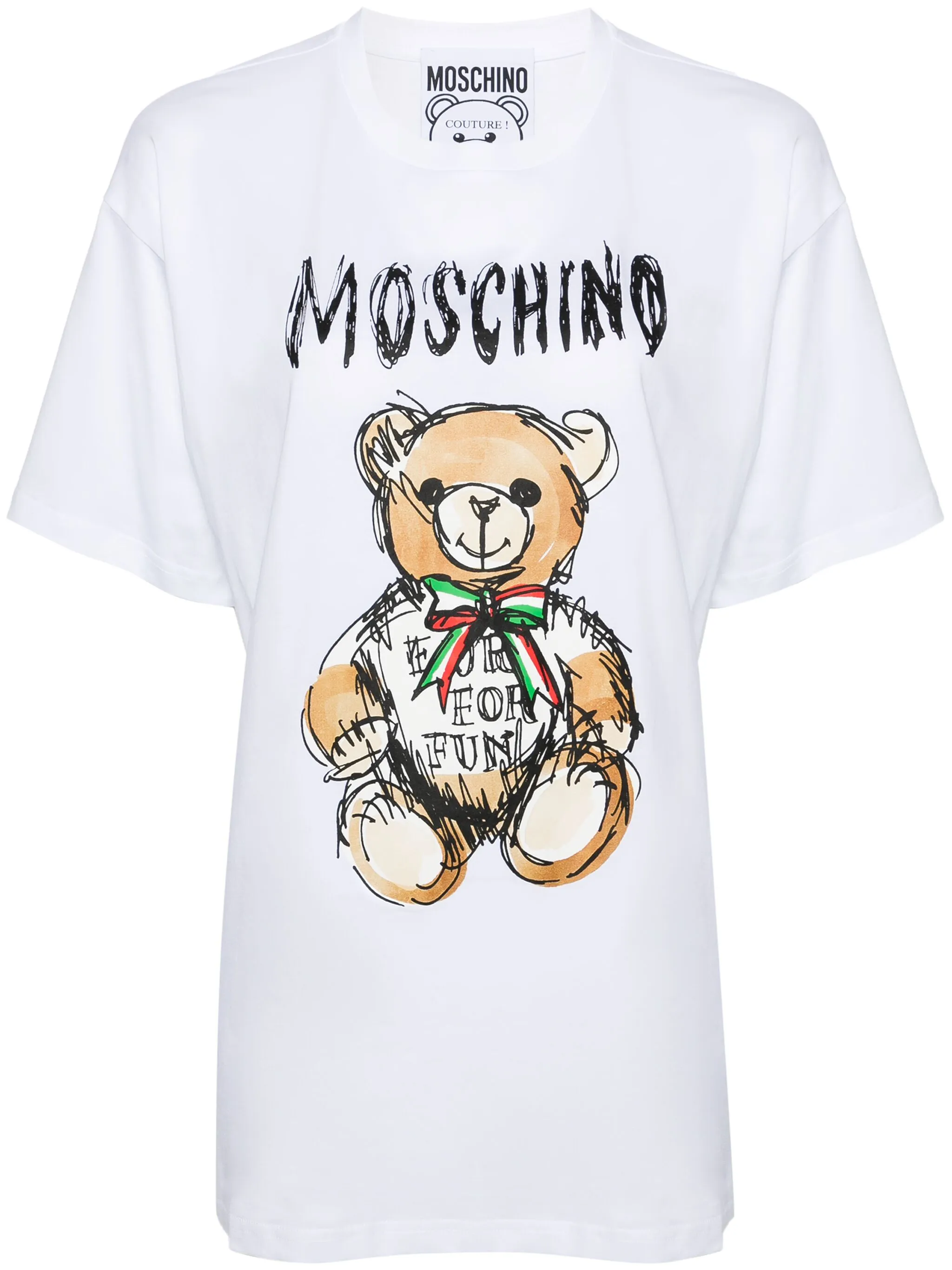

Футболка с принтом Teddy Bear Moschino, белый