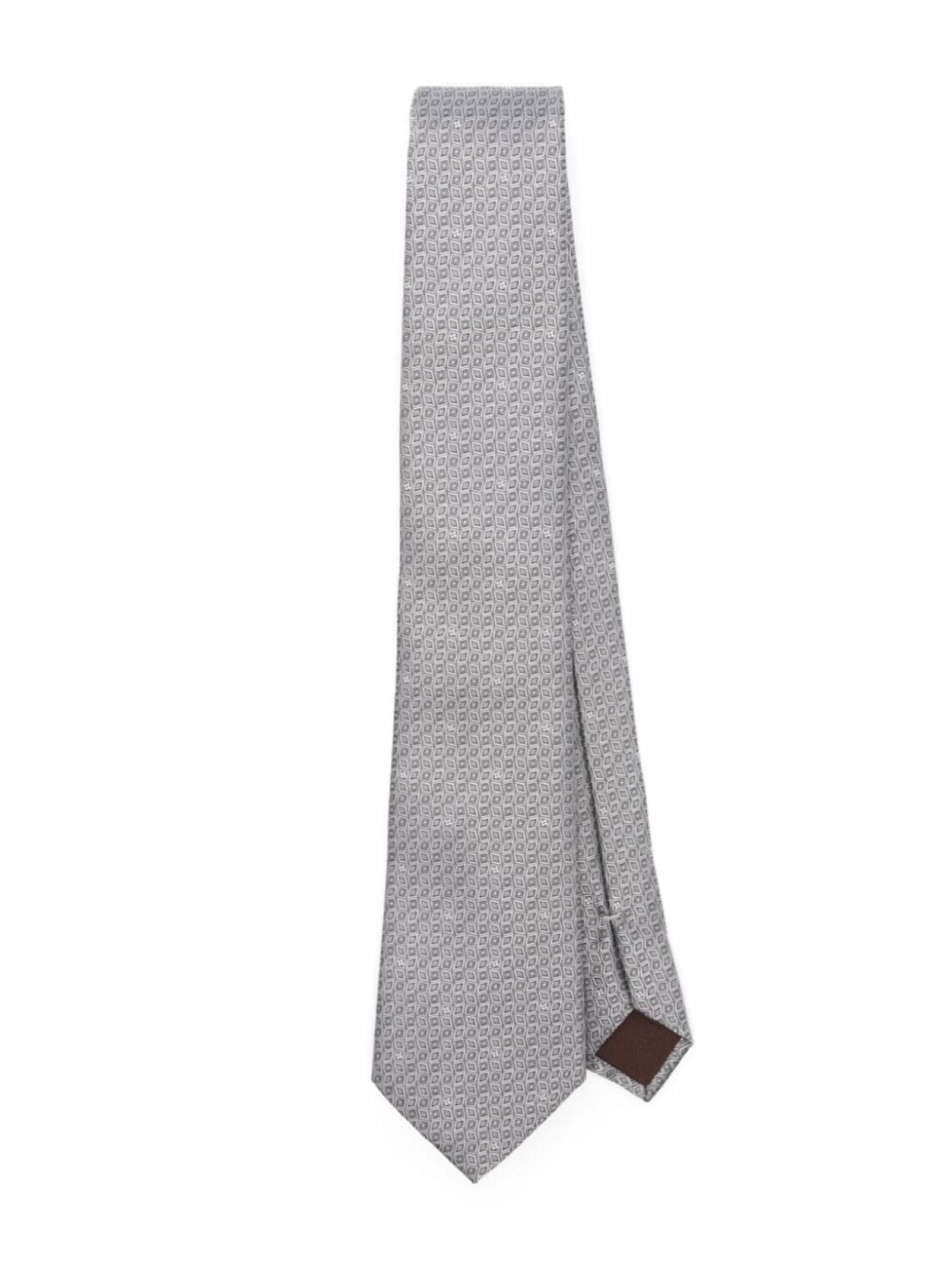 

Canali шелковый галстук с жаккардовым узором, серый