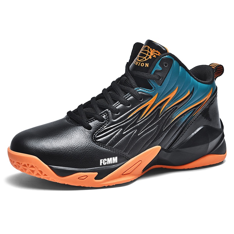 

Противоскользящие износостойкие детские баскетбольные кроссовки для детей FCMM, черный/зеленый