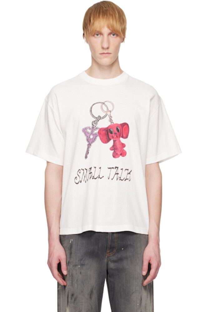 

Белая футболка с принтом брелока S/S Small Talk Studio
