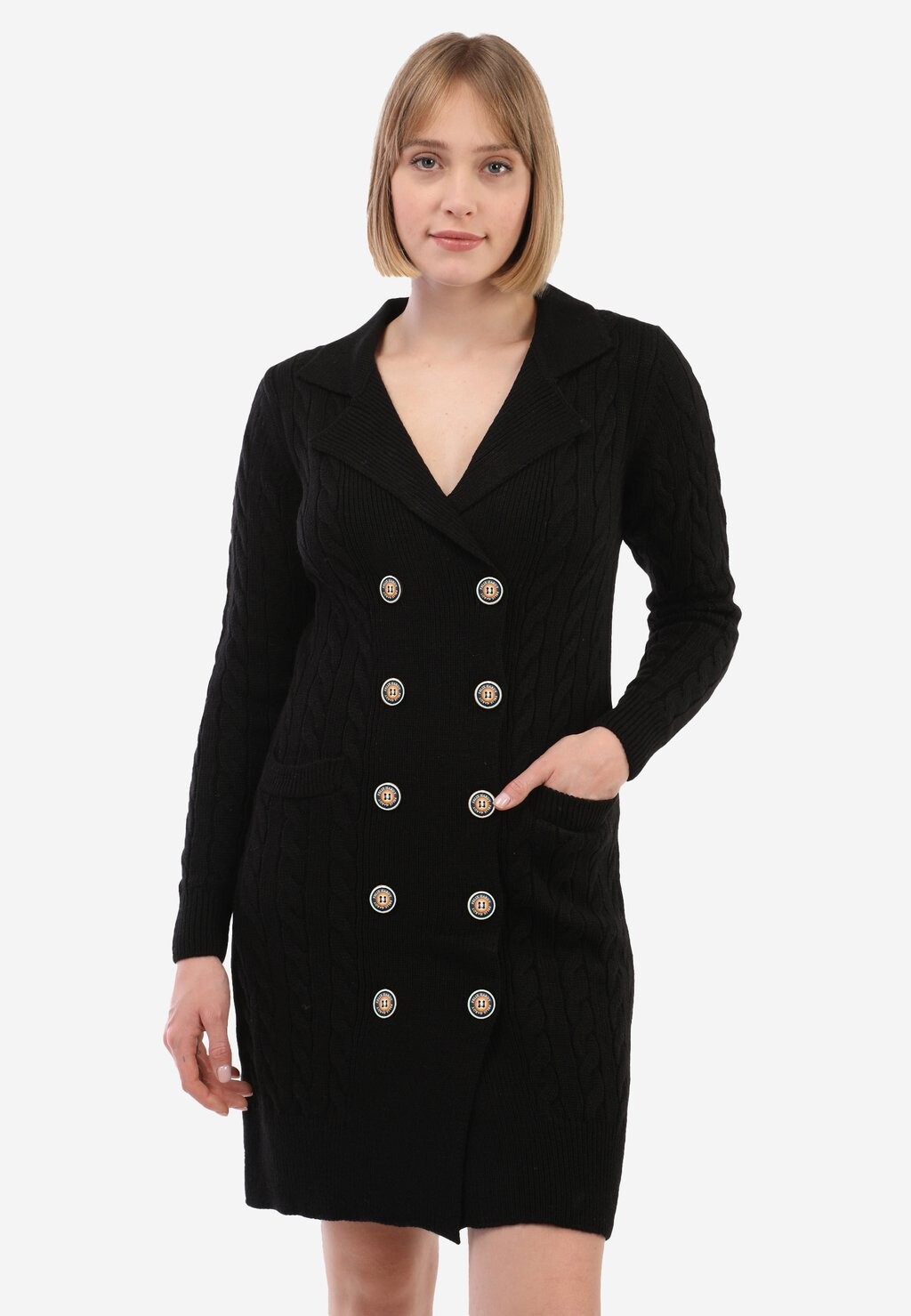 

Платье-джемпер LONG WITH BUTTON CLOSURE Felix Hardy, черный